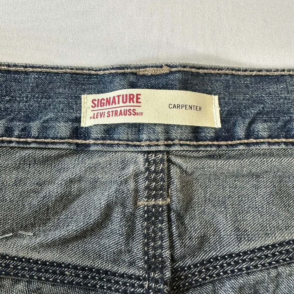 NWT Signature By Levi Strauss‎ Men's 100% Cotton Carpenter Jeans 30x32 Blue